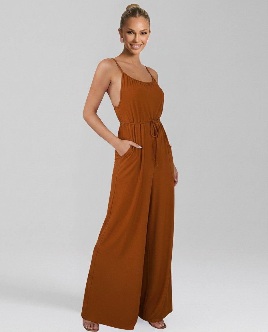 Myrna | Wide Leg Jumpsuit with Drawstring Waist