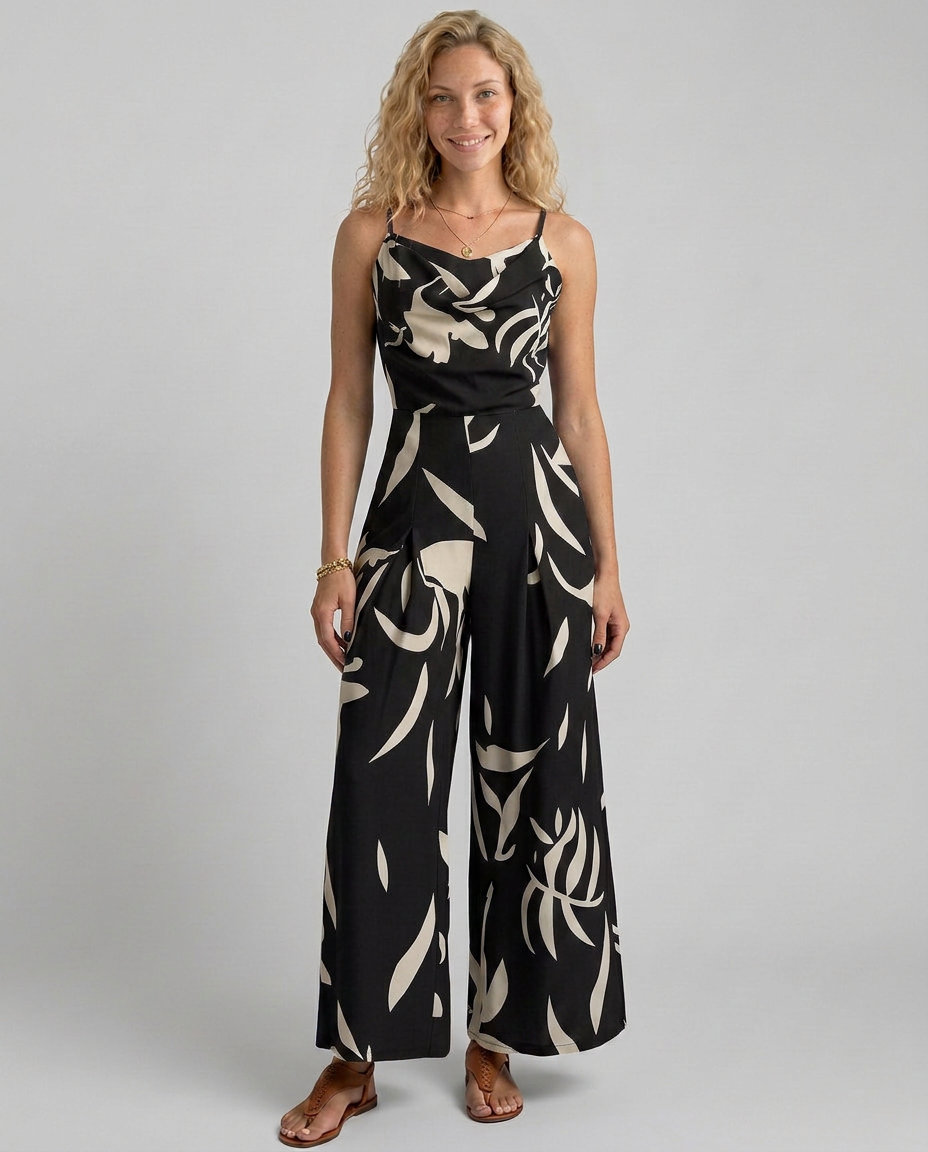 Natalia | Spaghetti Strap Jumpsuit with Wide Legs
