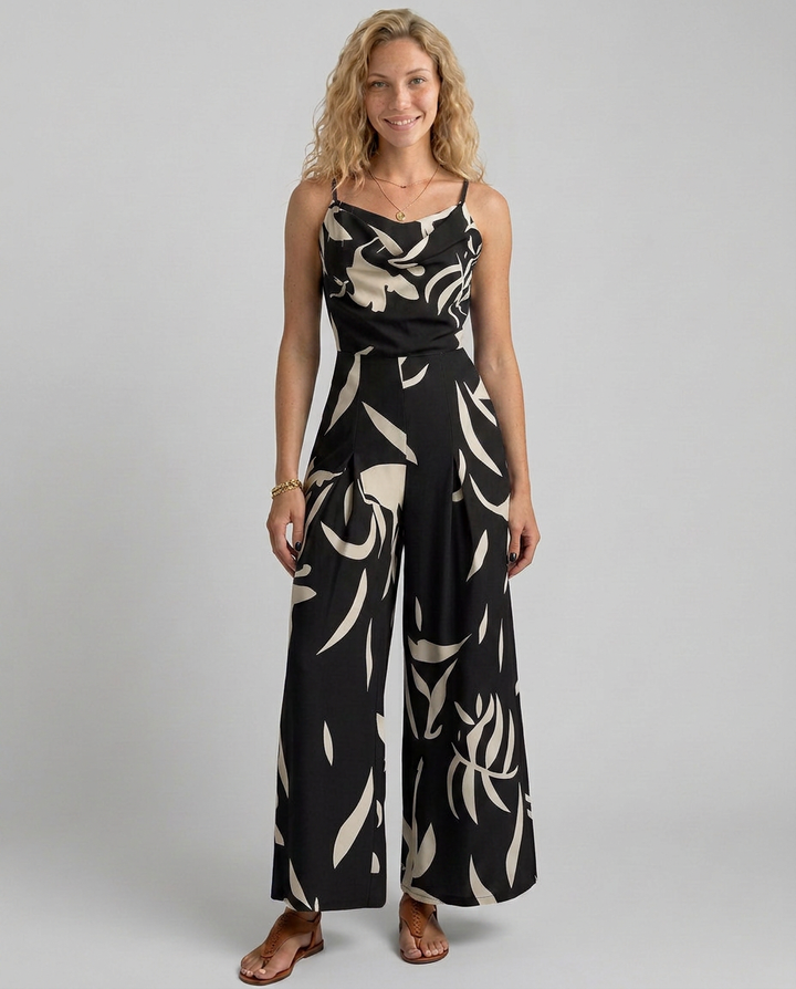 Natalia | Spaghetti Strap Jumpsuit with Wide Legs