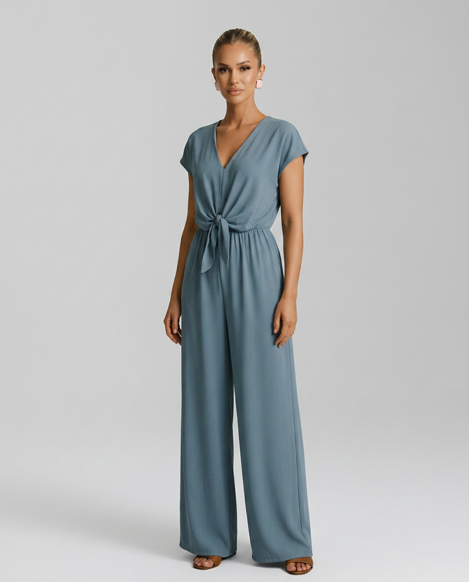 Erna | V-Neck Jumpsuit with Tied Waist