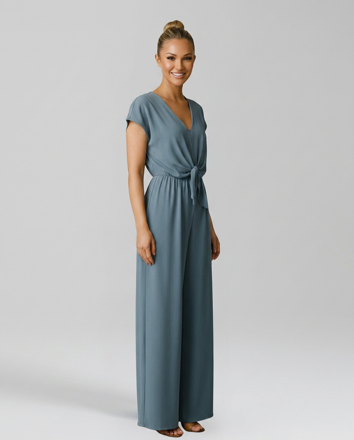 Erna | V-Neck Jumpsuit with Tied Waist