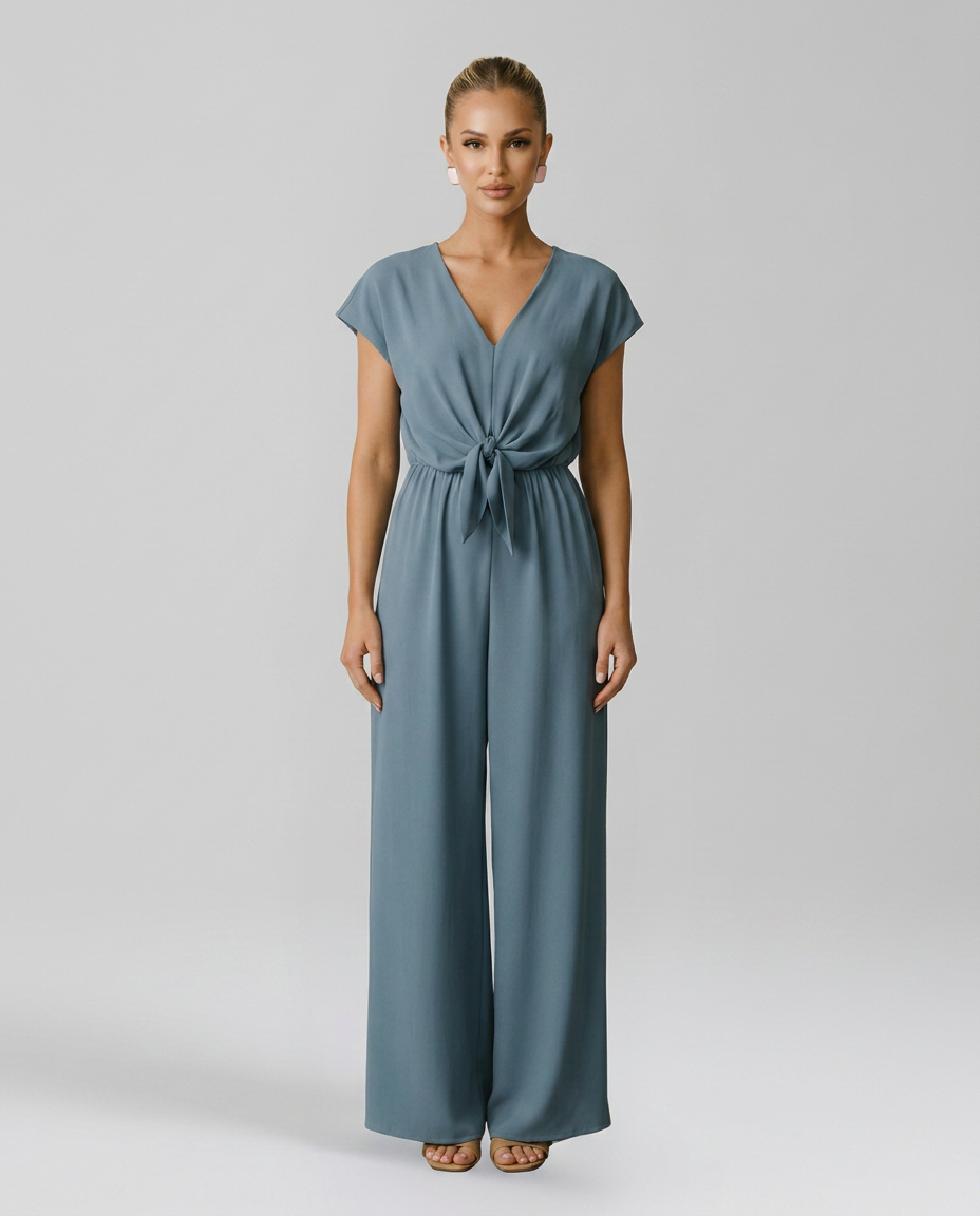 Erna | V-Neck Jumpsuit with Tied Waist