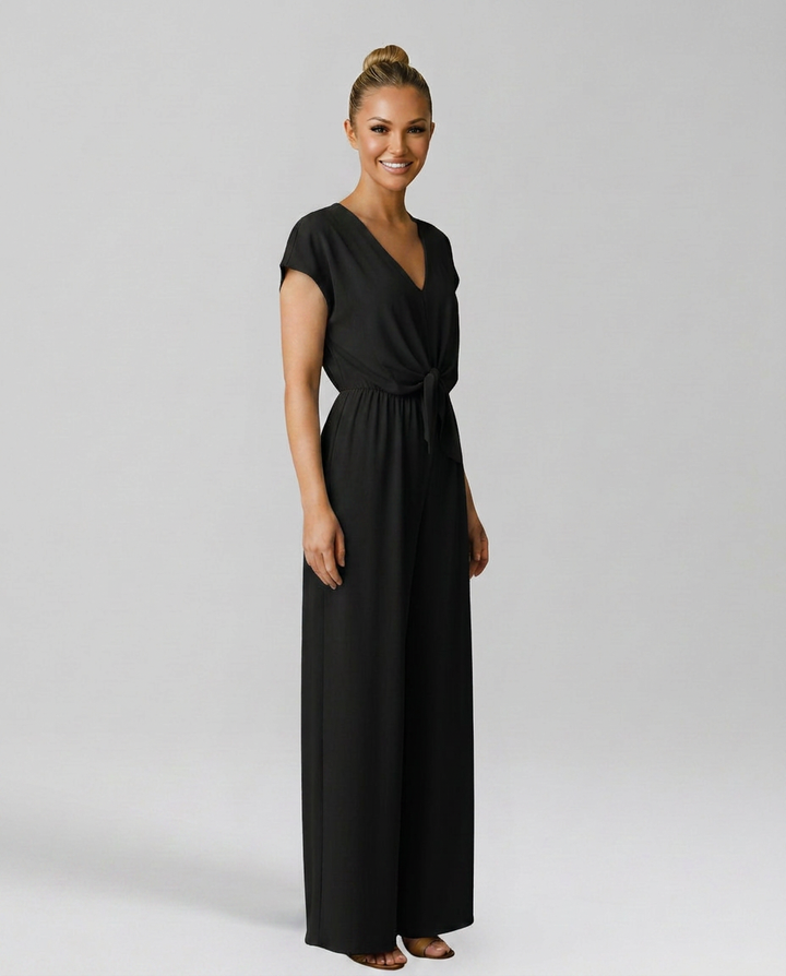 Erna | V-Neck Jumpsuit with Tied Waist