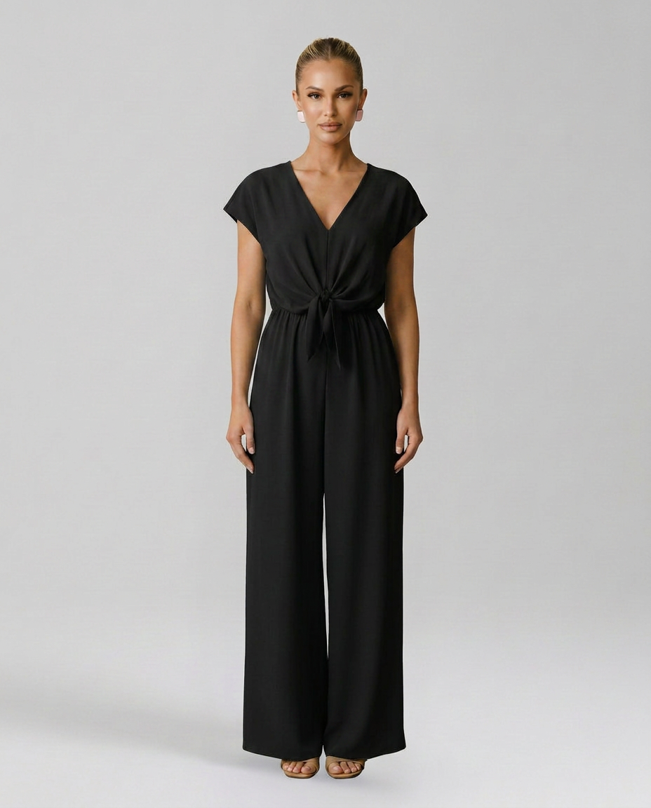 Erna | V-Neck Jumpsuit with Tied Waist