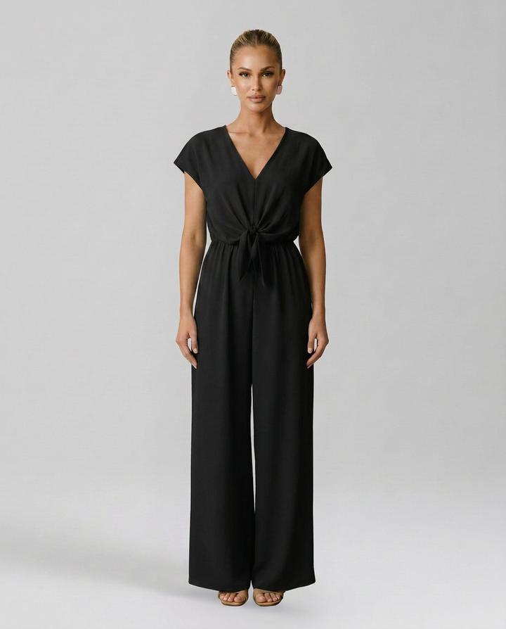 Erna | V-Neck Jumpsuit with Tied Waist