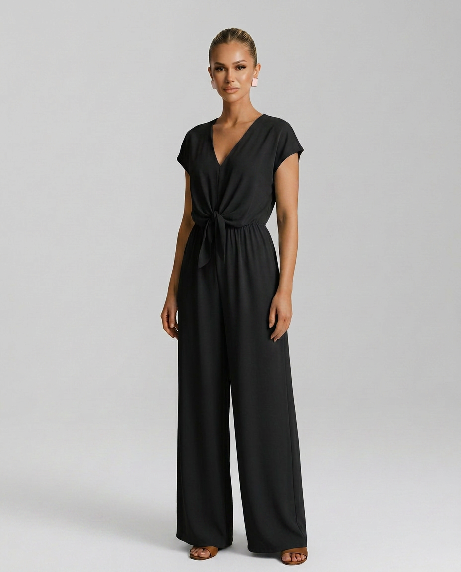 Erna | V-Neck Jumpsuit with Tied Waist