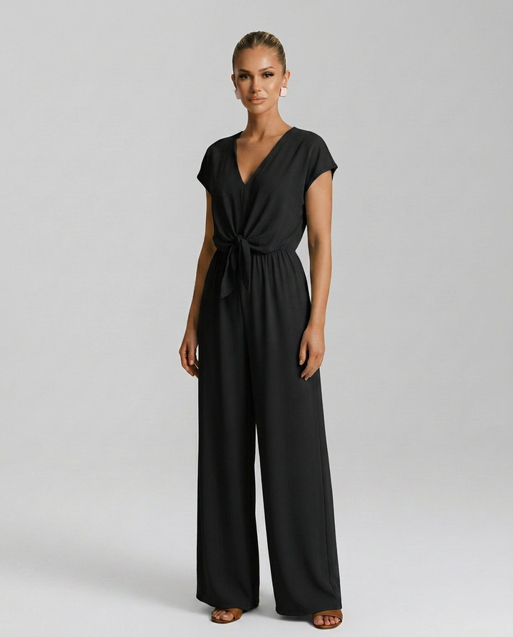 Erna | V-Neck Jumpsuit with Tied Waist
