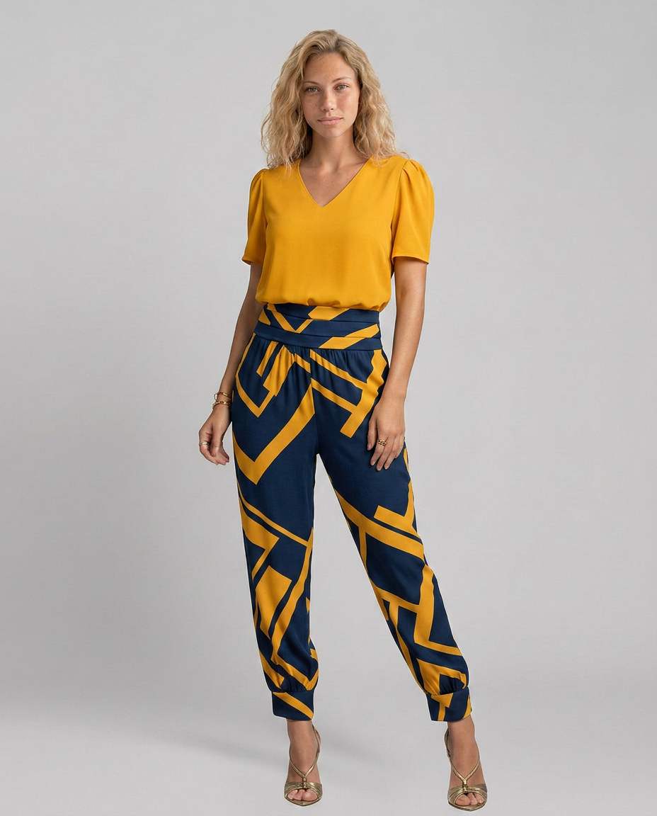 Erma | V-Neck Jumpsuit with Elastic Waist