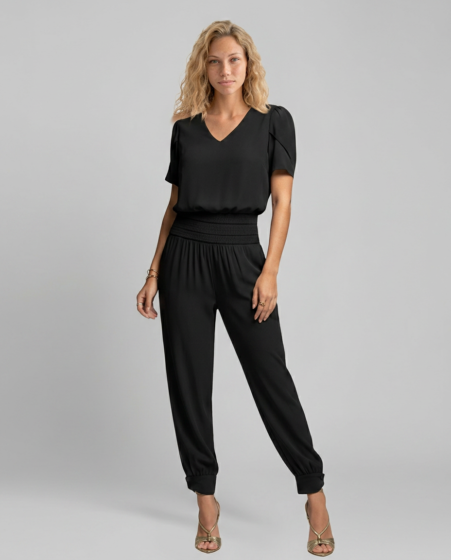 Erma | V-Neck Jumpsuit with Elastic Waist