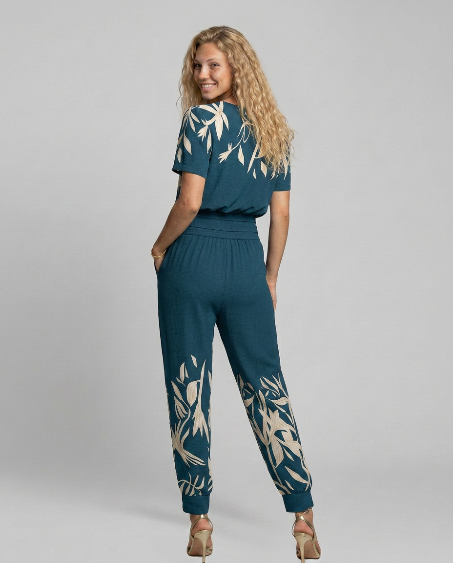 Erma | V-Neck Jumpsuit with Elastic Waist