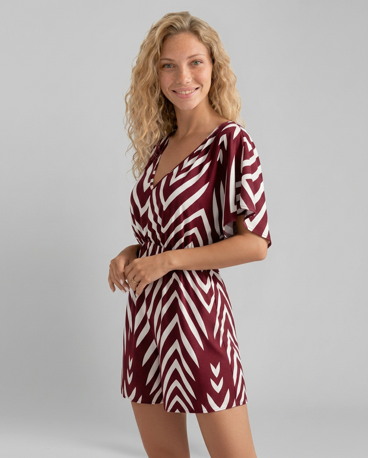 Ronda | Printed V-Neck Playsuit