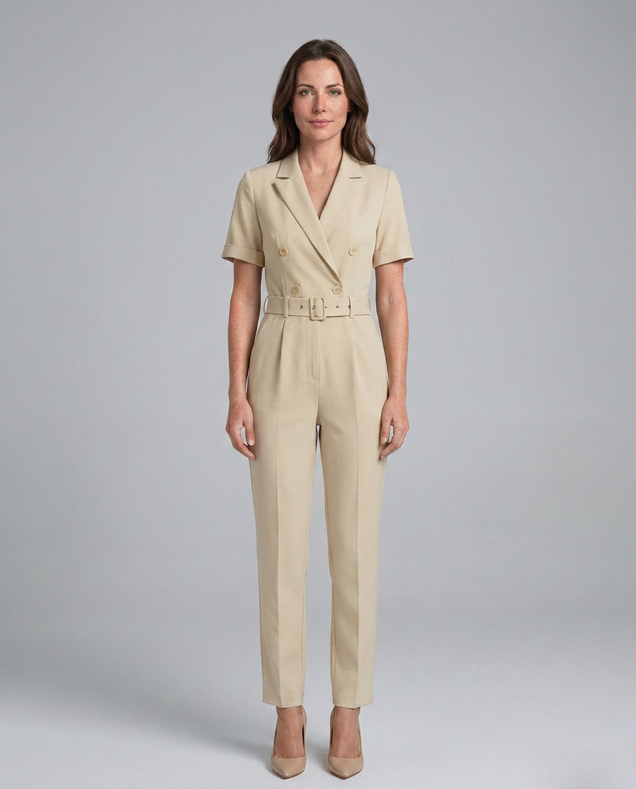 Carly | Tailored Jumpsuit with Waist Belt