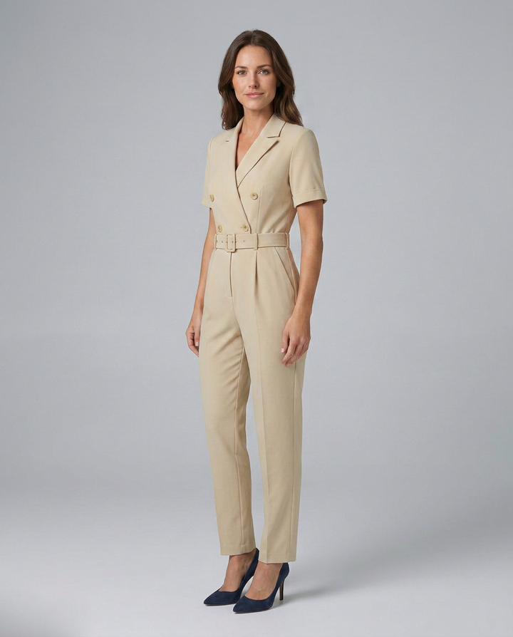 Carly | Tailored Jumpsuit with Waist Belt