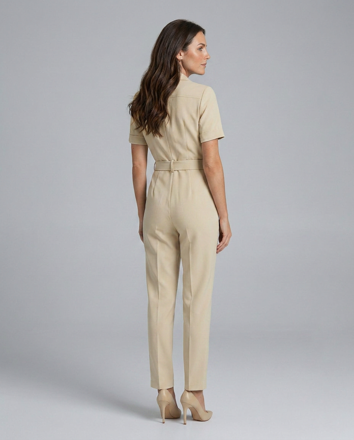 Carly | Tailored Jumpsuit with Waist Belt