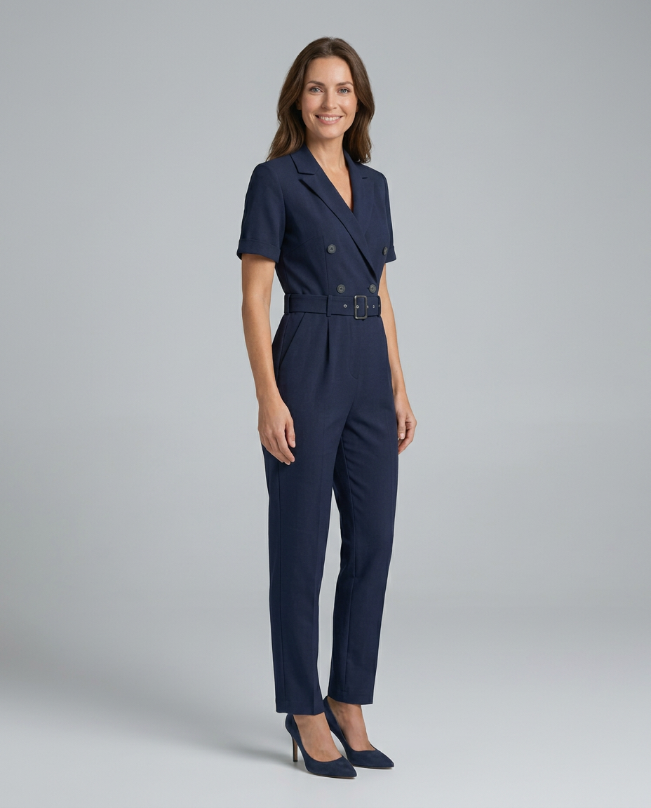 Carly | Tailored Jumpsuit with Waist Belt