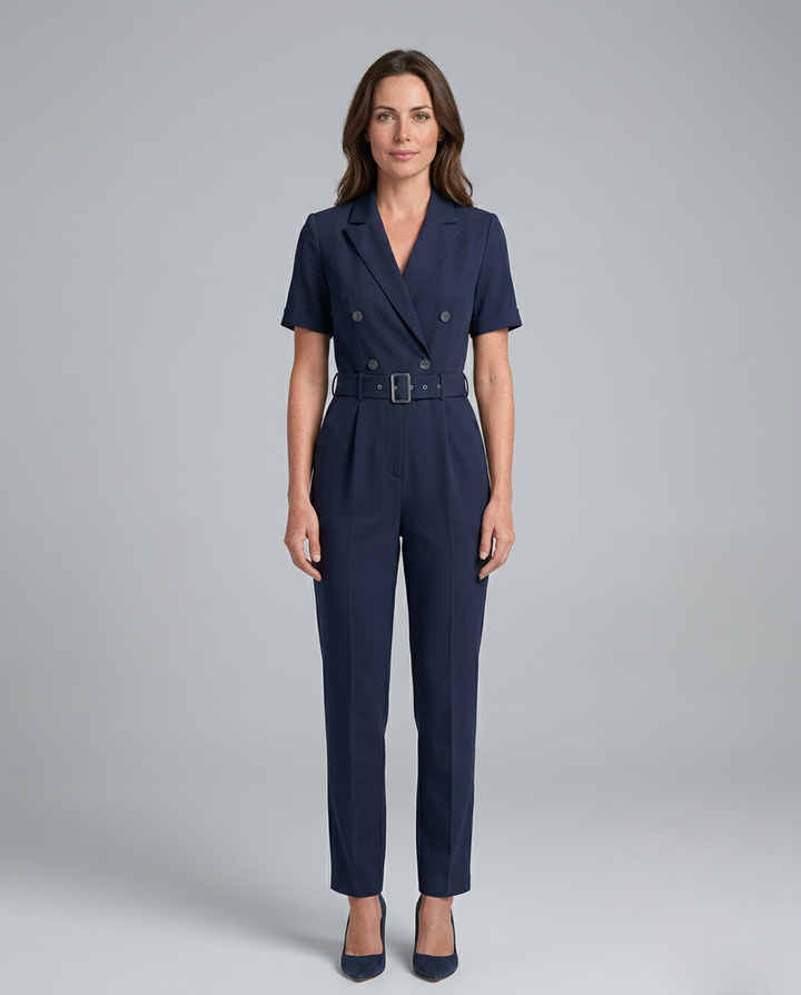 Carly | Tailored Jumpsuit with Waist Belt