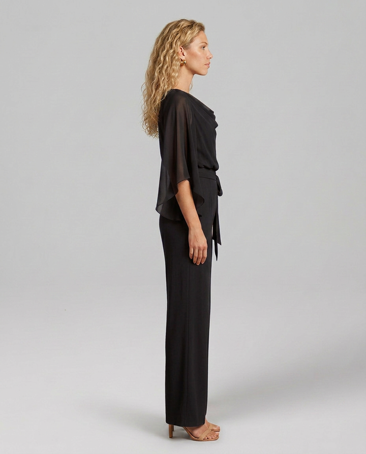 Luisa | V-Neck Jumpsuit with Waist Tie