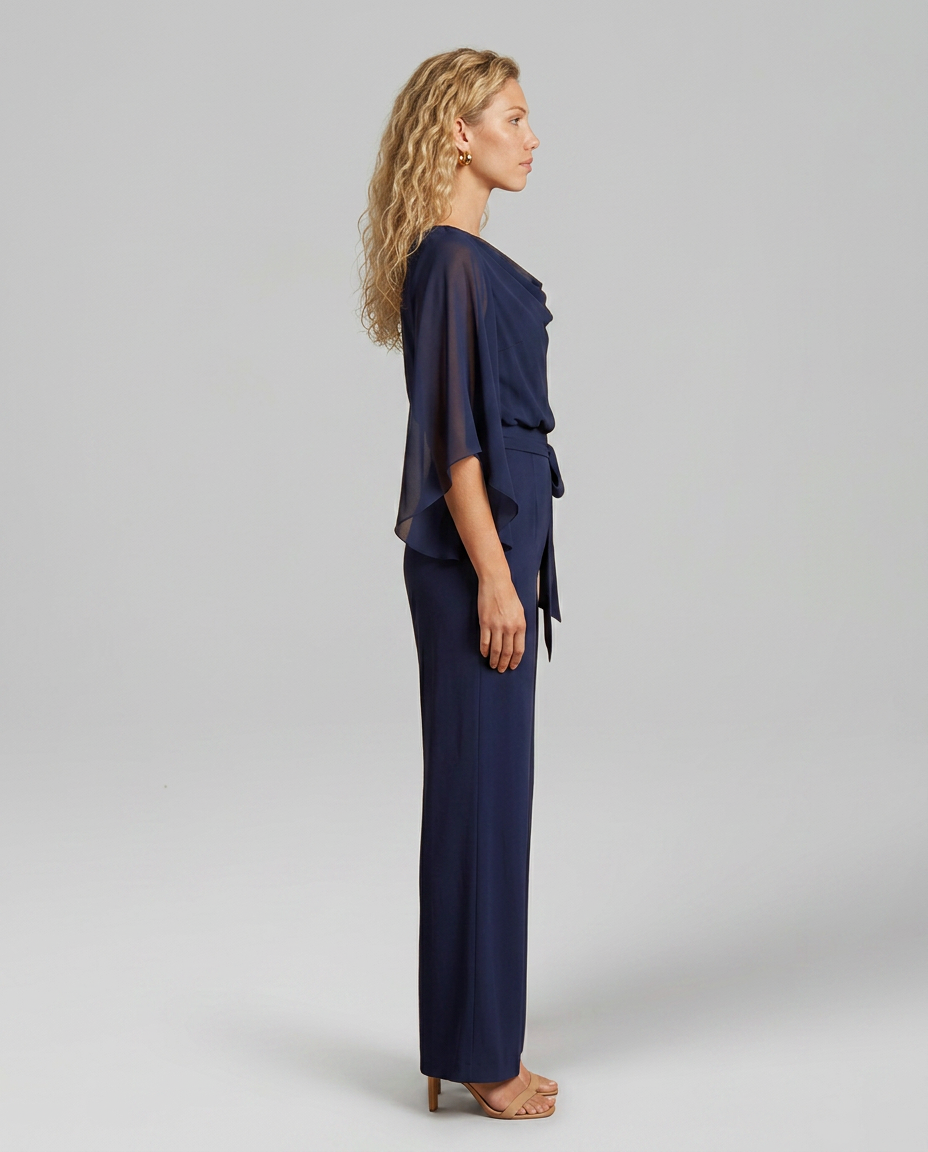 Luisa | V-Neck Jumpsuit with Waist Tie