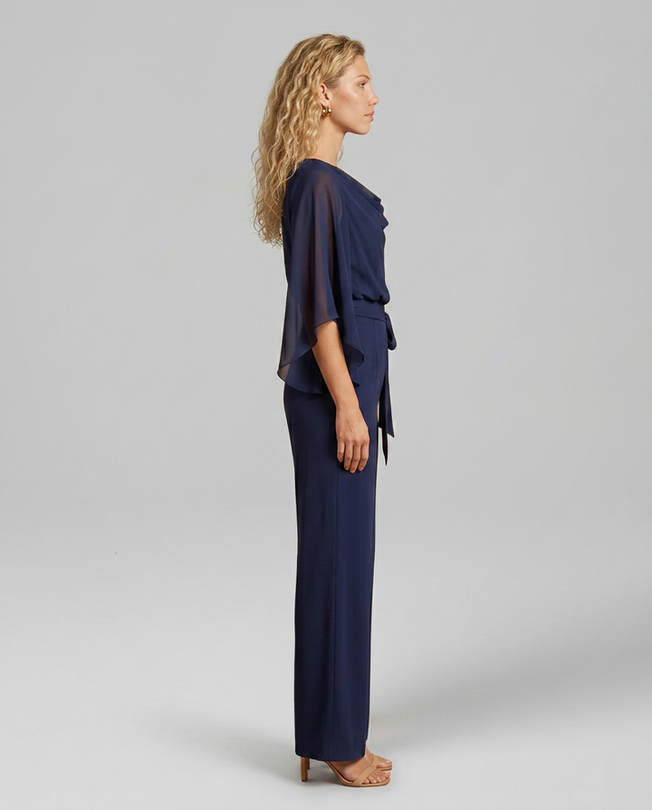 Luisa | V-Neck Jumpsuit with Waist Tie