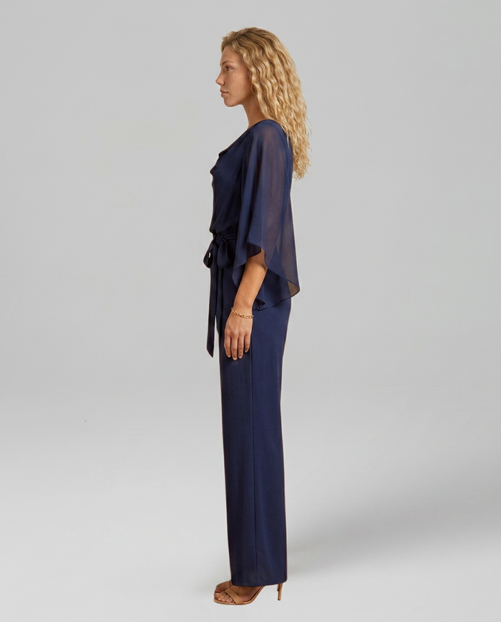 Luisa | V-Neck Jumpsuit with Waist Tie