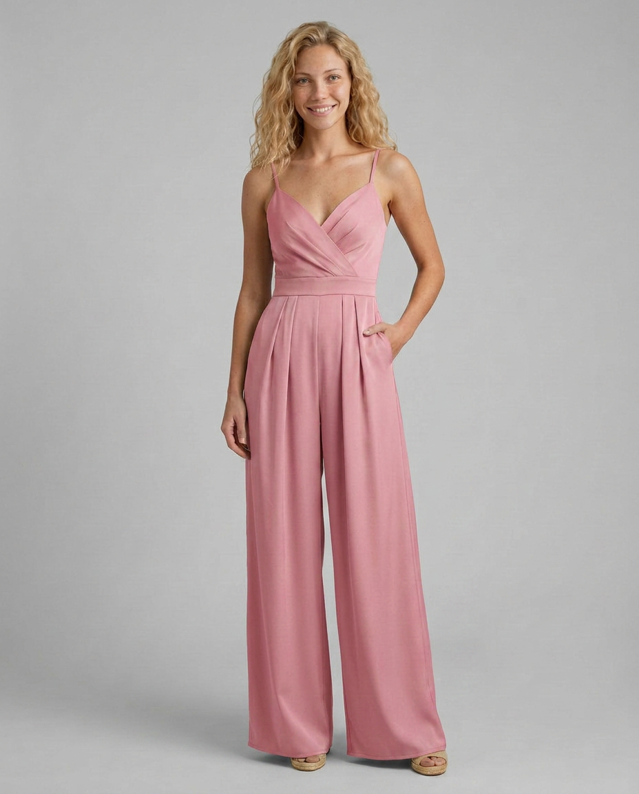 Ashlee | V-Neck Jumpsuit with Wide Legs