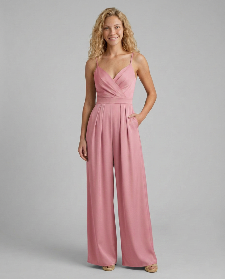 Ashlee | V-Neck Jumpsuit with Wide Legs