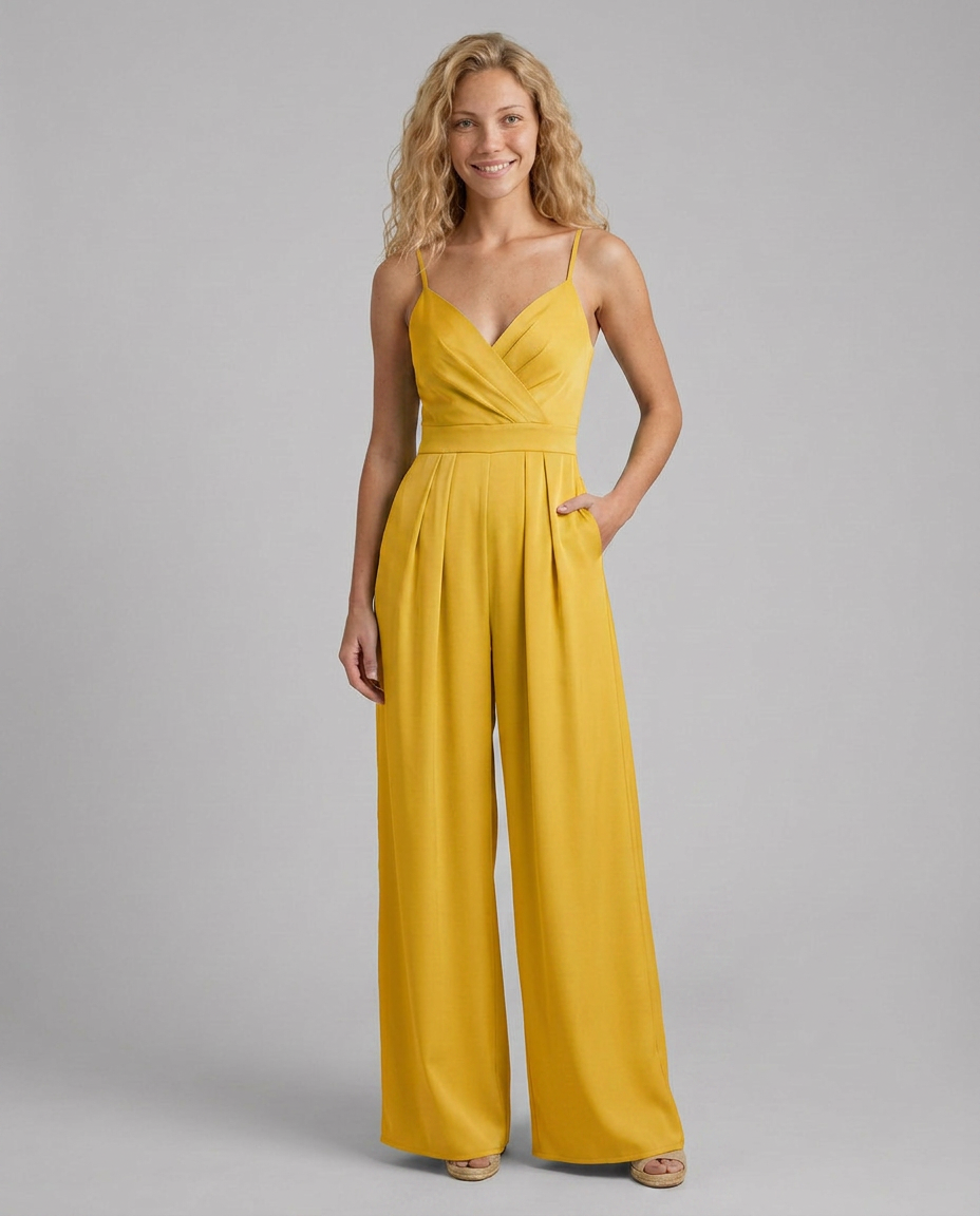 Ashlee | V-Neck Jumpsuit with Wide Legs