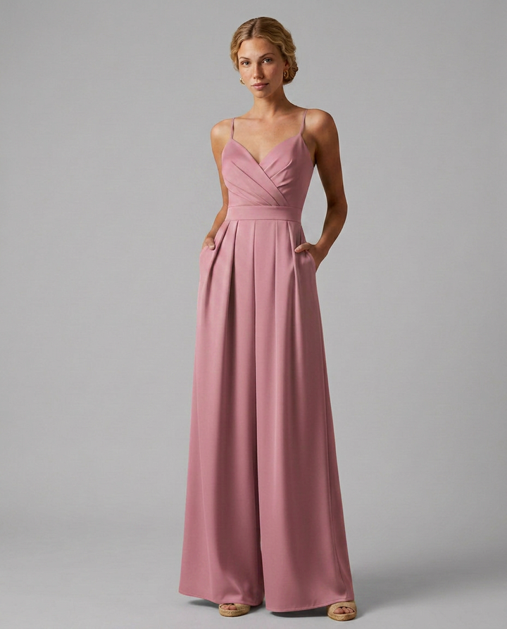 Ashlee | V-Neck Jumpsuit with Wide Legs