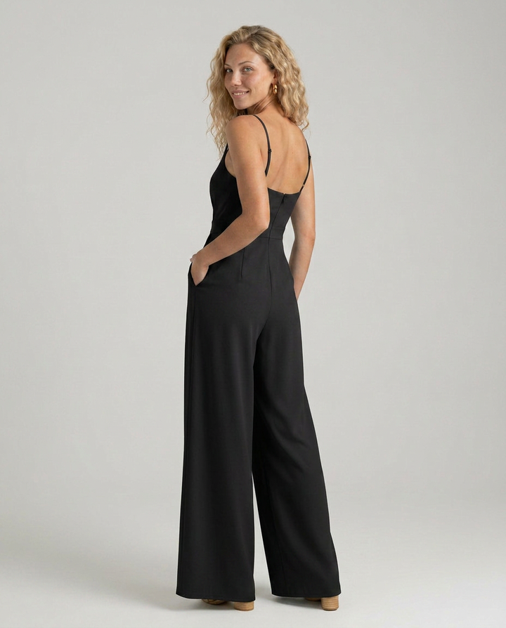 Ashlee | V-Neck Jumpsuit with Wide Legs
