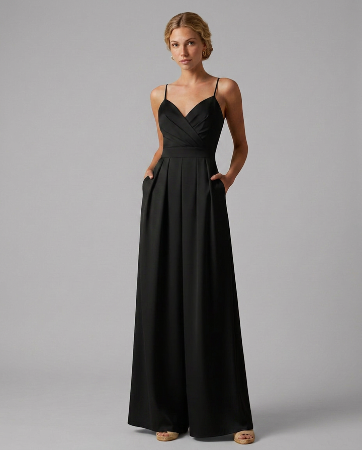 Ashlee | V-Neck Jumpsuit with Wide Legs