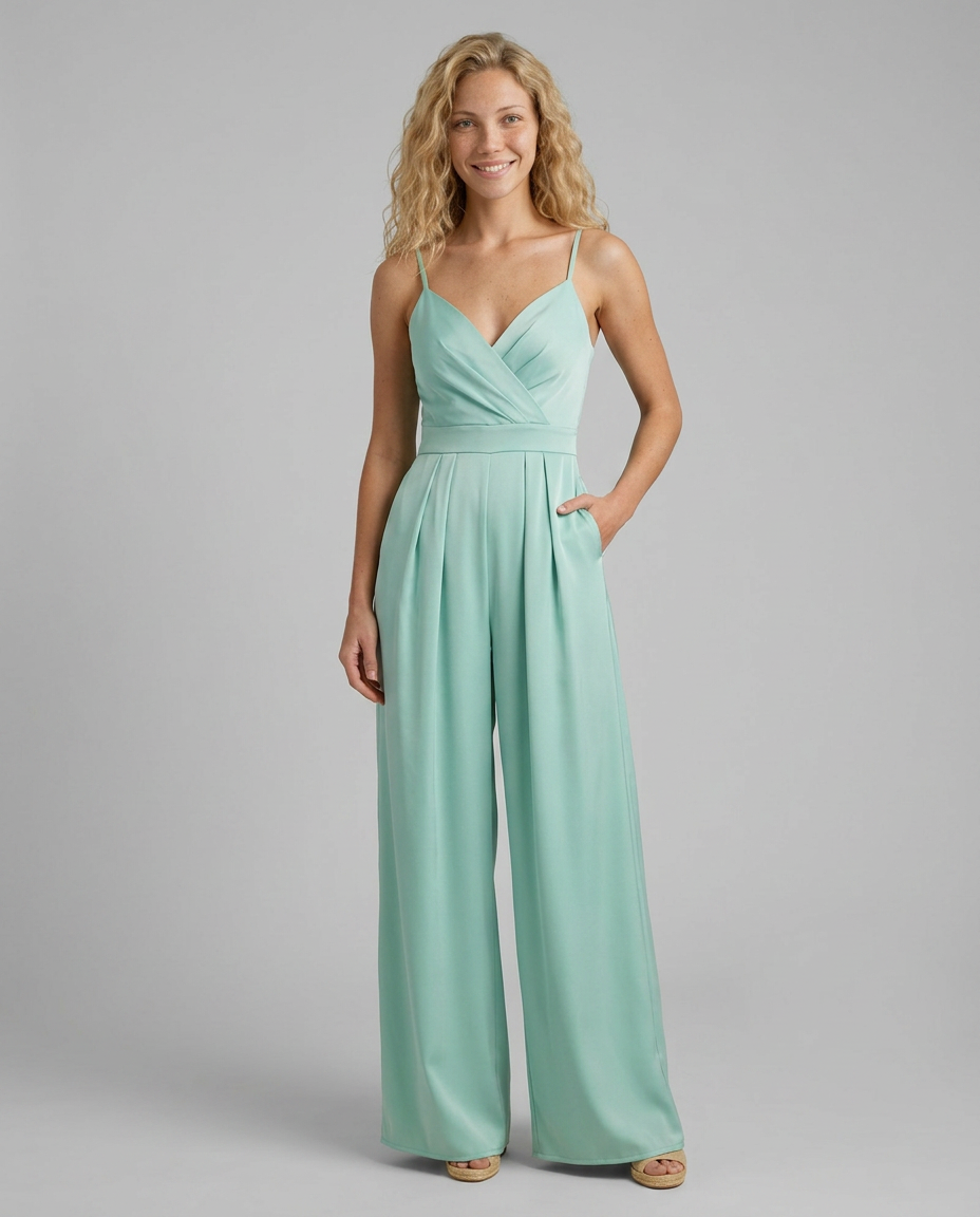 Ashlee | V-Neck Jumpsuit with Wide Legs