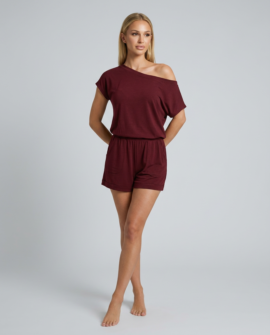 Hope | Romper with Off-Shoulder Neckline and Short Sleeves
