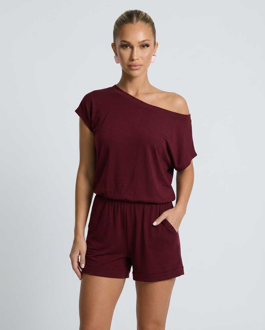 Hope | Romper with Off-Shoulder Neckline and Short Sleeves