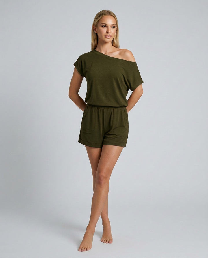 Hope | Romper with Off-Shoulder Neckline and Short Sleeves