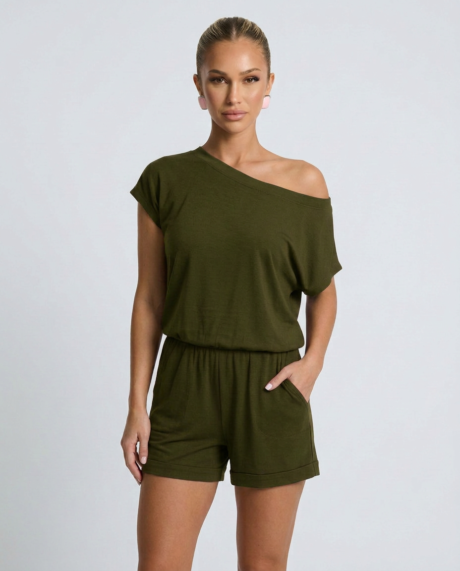 Hope | Romper with Off-Shoulder Neckline and Short Sleeves