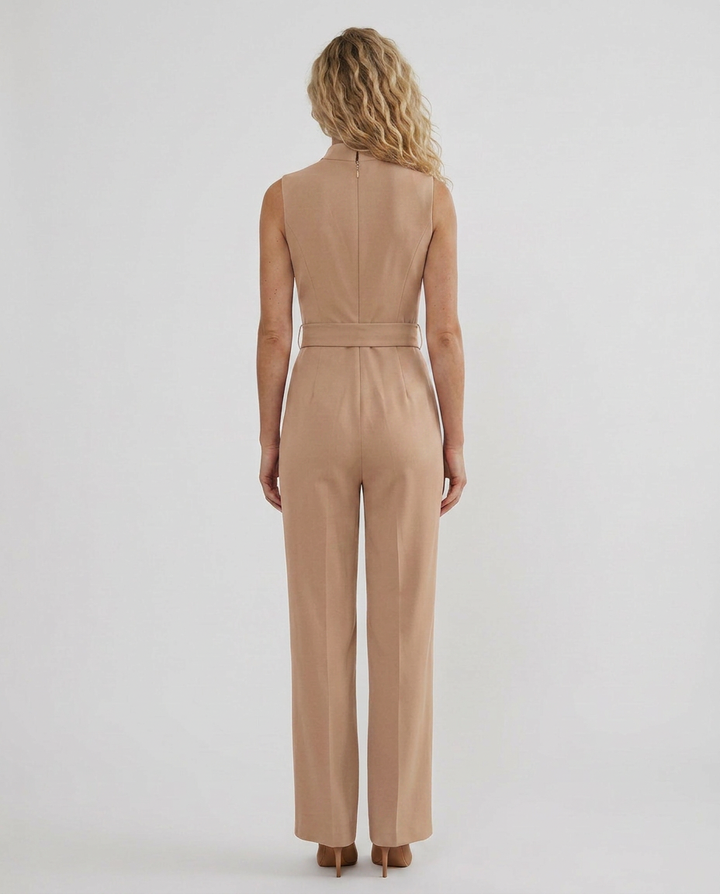 Tricia | Sleeveless Jumpsuit with V-Neck and Tie Waist