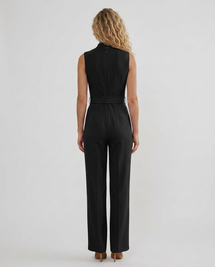 Tricia | Sleeveless Jumpsuit with V-Neck and Tie Waist