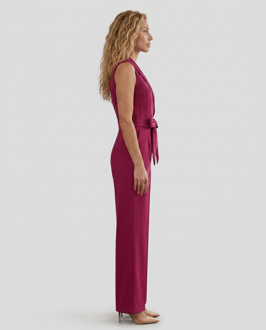 Tricia | Sleeveless Jumpsuit with V-Neck and Tie Waist