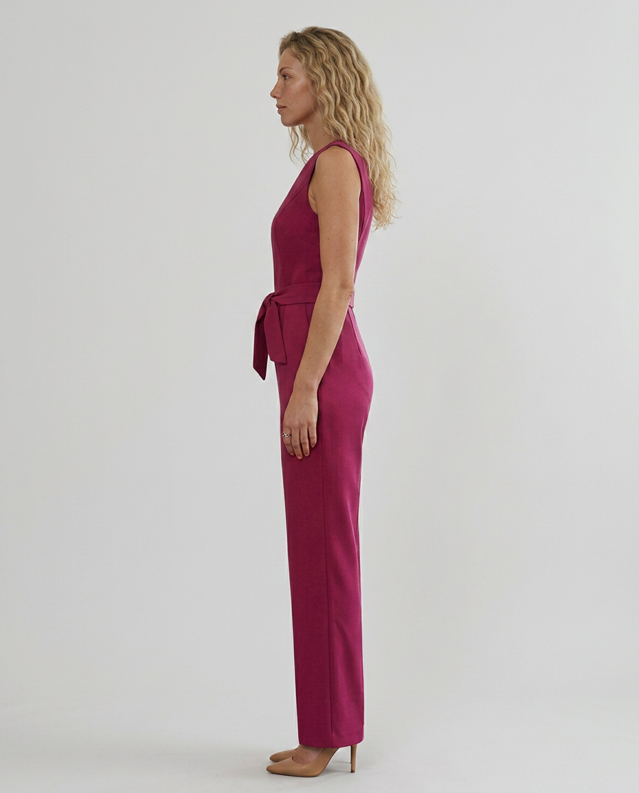 Tricia | Sleeveless Jumpsuit with V-Neck and Tie Waist