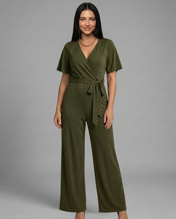 Bobbie | Wide Leg Jumpsuit with Wrap Front