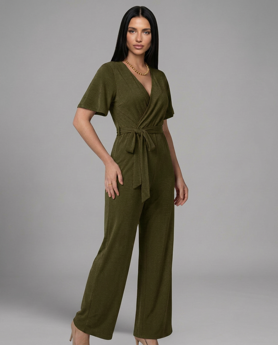 Bobbie | Wide Leg Jumpsuit with Wrap Front