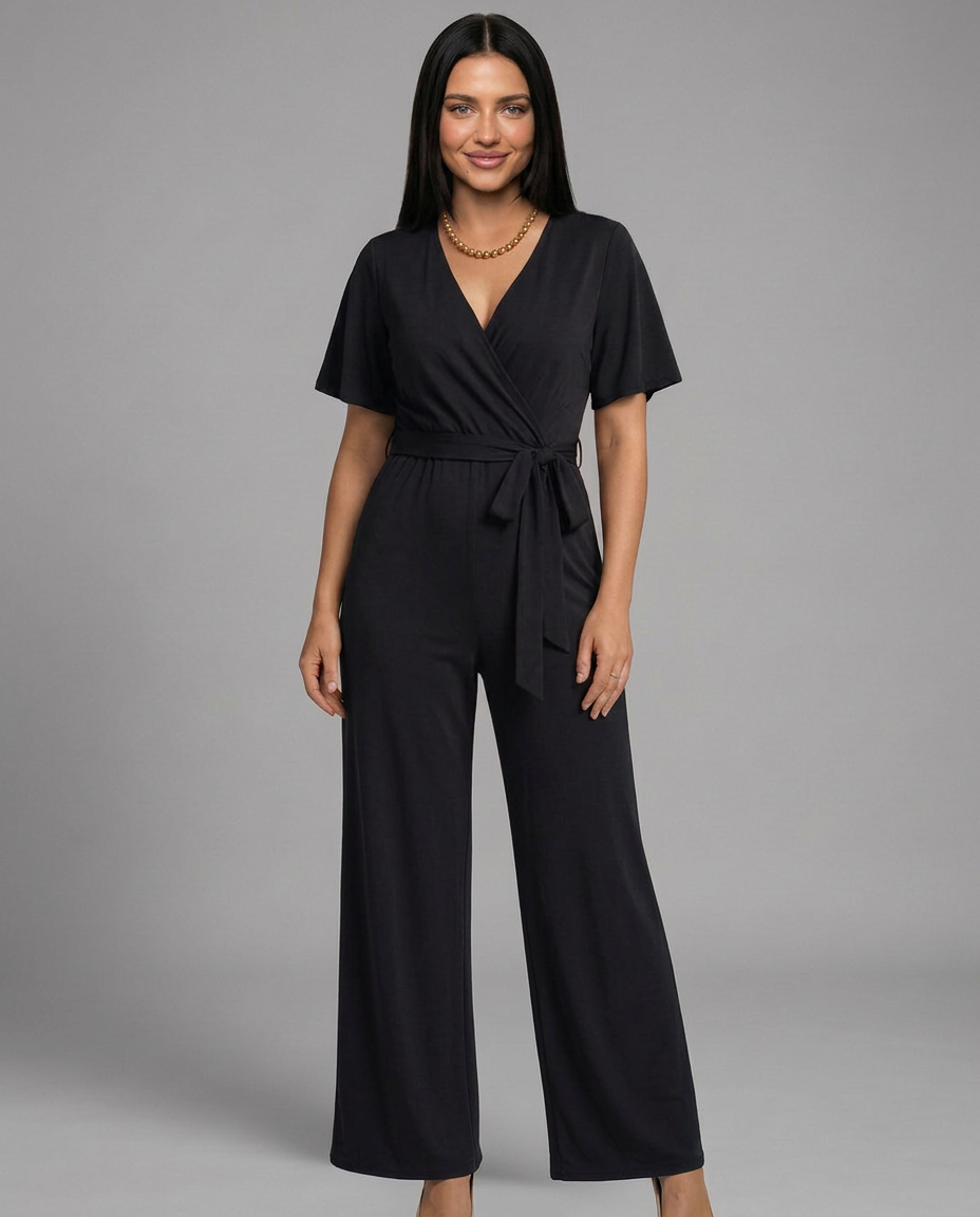 Bobbie | Wide Leg Jumpsuit with Wrap Front