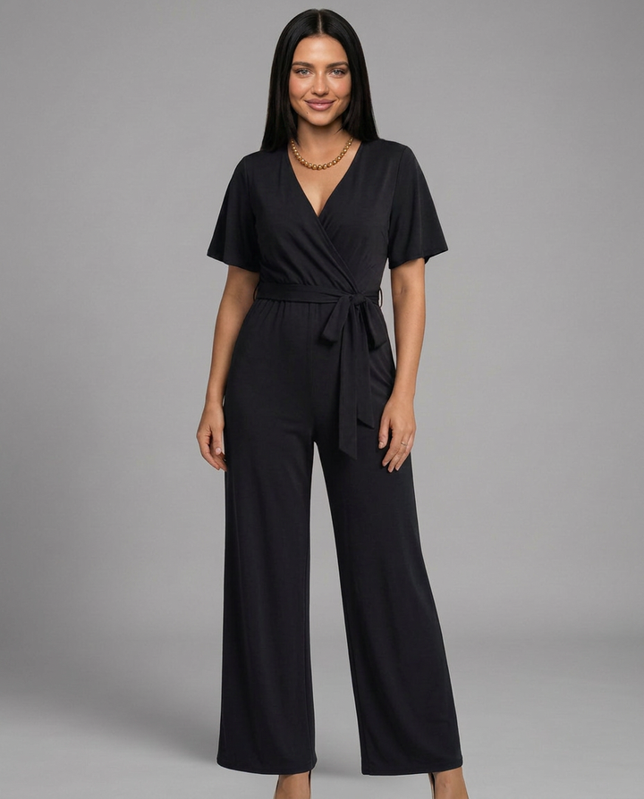 Bobbie | Wide Leg Jumpsuit with Wrap Front