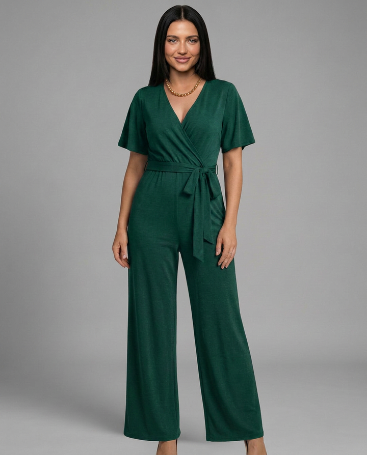 Bobbie | Wide Leg Jumpsuit with Wrap Front