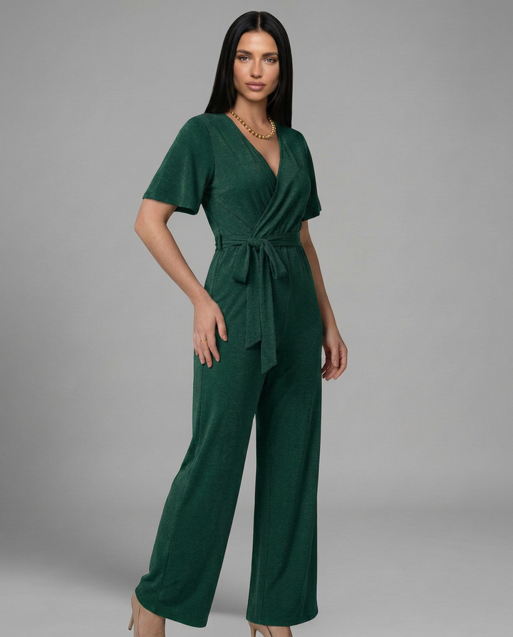 Bobbie | Wide Leg Jumpsuit with Wrap Front