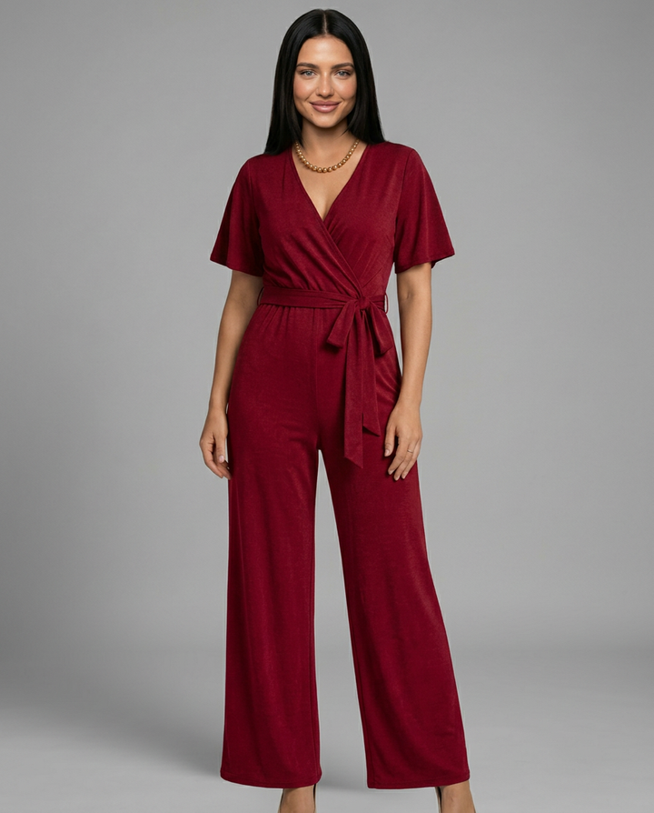 Bobbie | Wide Leg Jumpsuit with Wrap Front