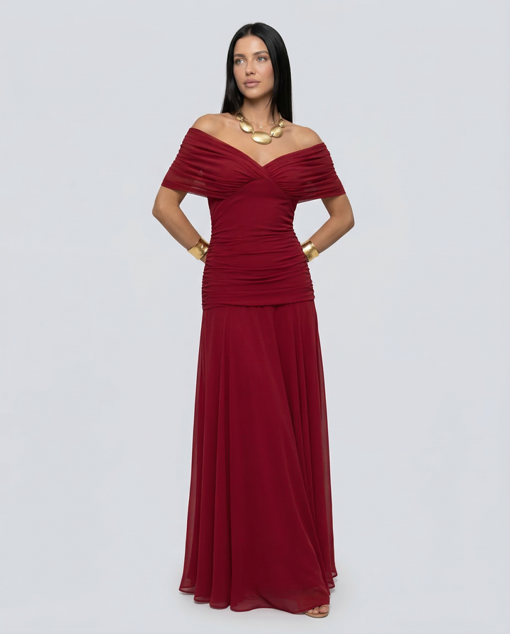 Eloria | Maxi Dress with Draped V-Neck