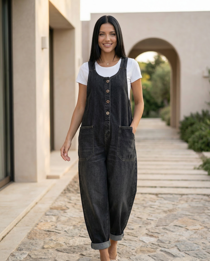 Abigail | Denim Jumpsuit with Button Front