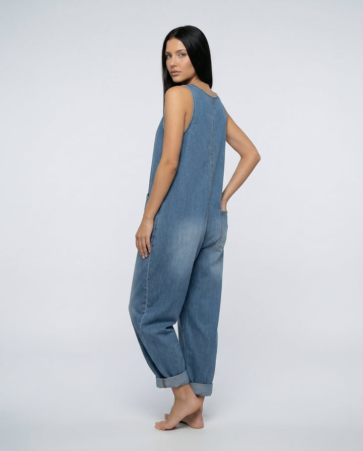 Abigail | Denim Jumpsuit with Button Front