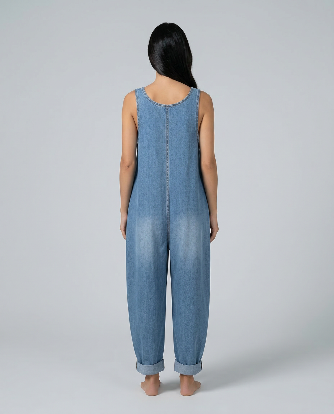 Abigail | Denim Jumpsuit with Button Front